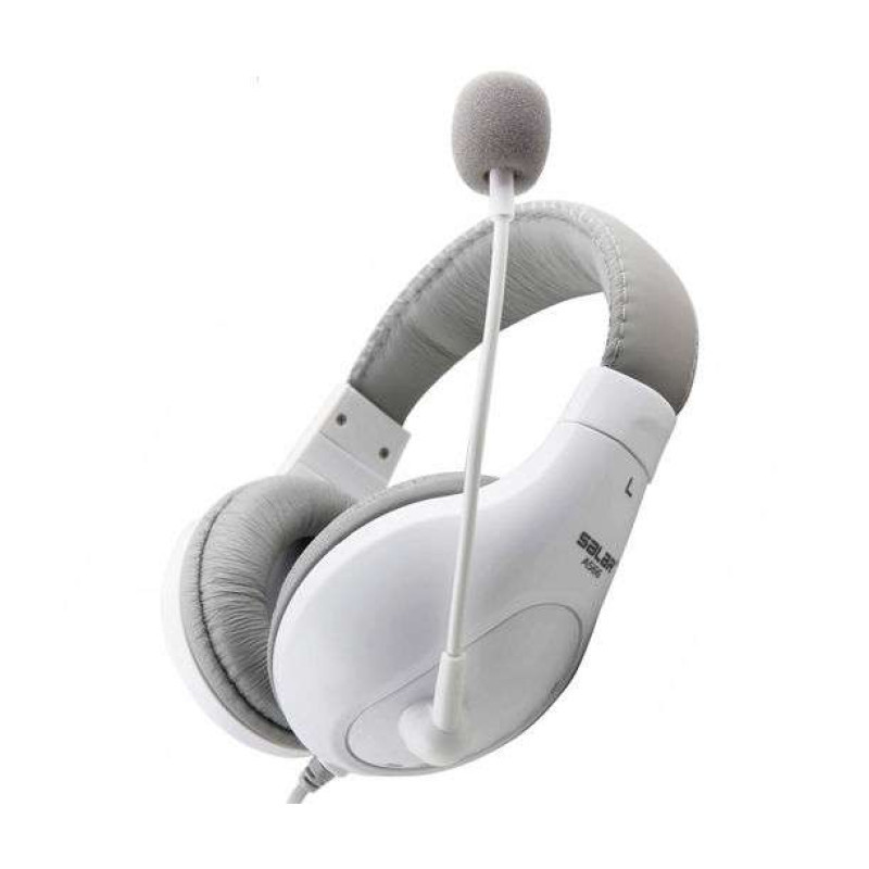 声籁(Salar) 有线耳机 A566 头戴式耳麦耳机 (白)