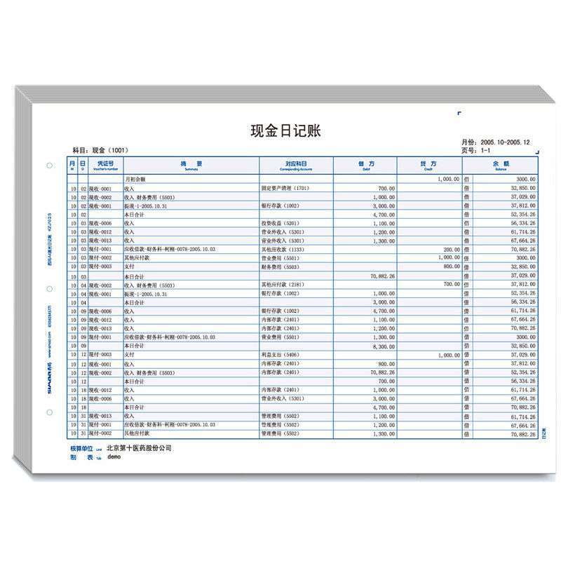 总账分类账图片