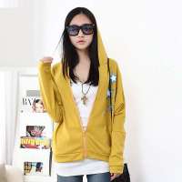 韩都衣舍韩国女装蝙蝠袖连帽印花外套JM2322