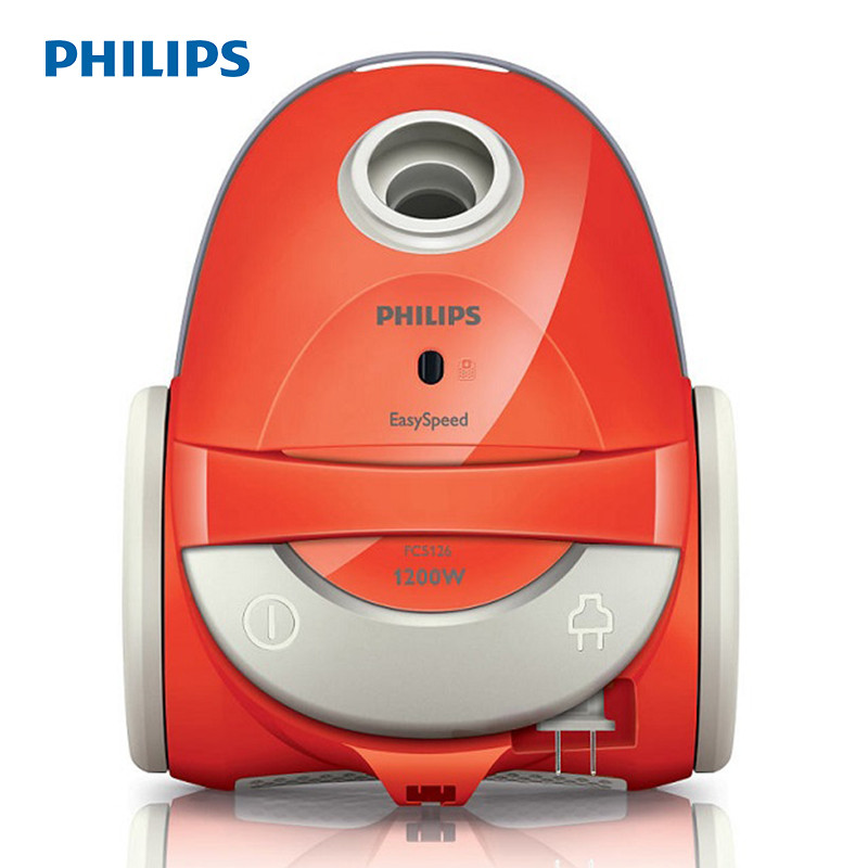 飞利浦(Philips) 家用超静音大功率强力卧式有尘袋吸尘器FC5126 橘黄