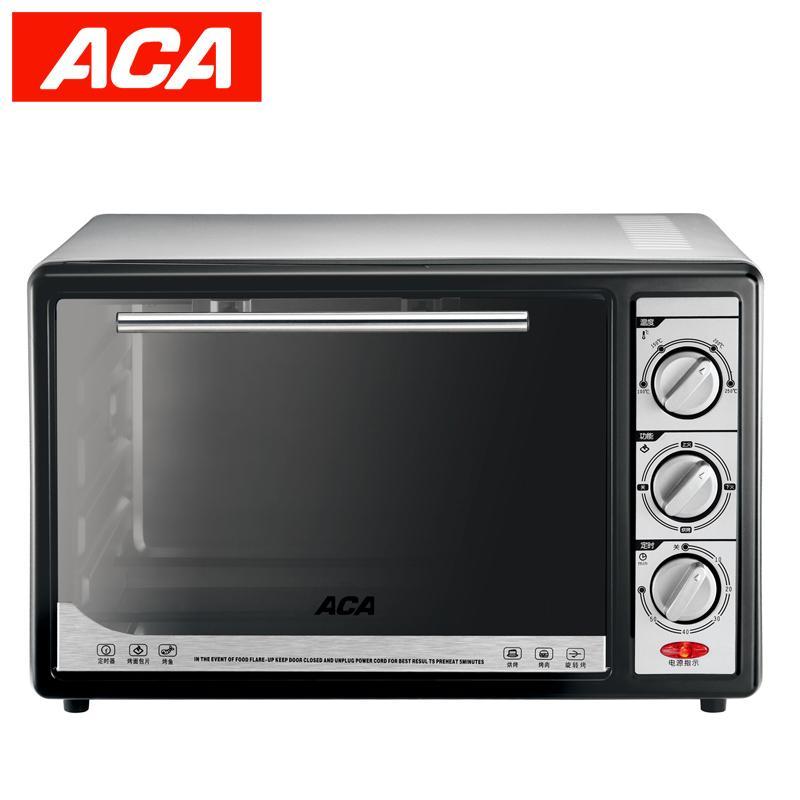 北美电器（ACA）ATO-AYR26 古法明炉旋转烤工艺，上下火分控电烤箱 银色 26L