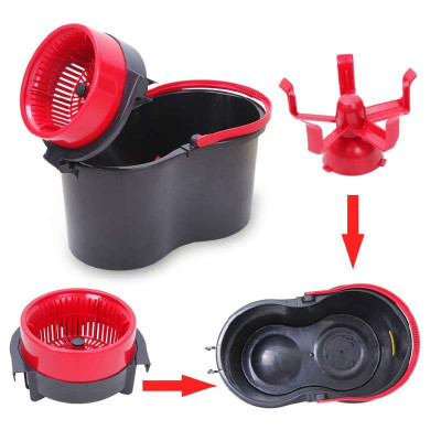 旋转拖把桶拆卸图解 海绵拖把头更换图解 美丽