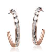 茗琳进口奥地利水晶耳圈水晶耳环 女 耳钉时尚