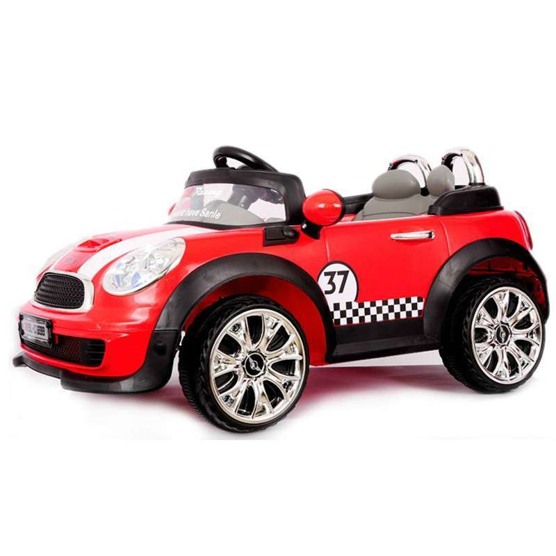 三乐儿童电动车宝马可坐遥控儿童电动四轮电瓶车玩具汽车双电双驱红色