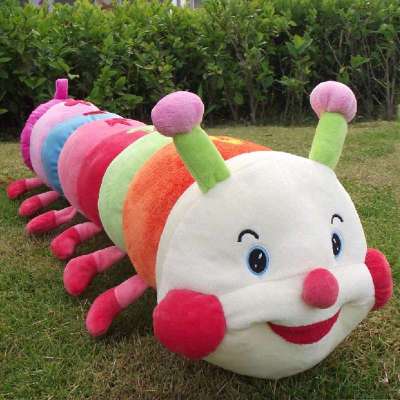 可兰薇 七彩毛毛虫 千年虫布娃娃 毛绒玩具 大号公仔 生日礼物 140cm