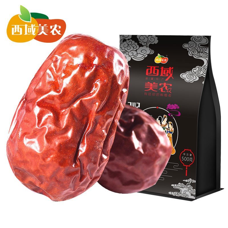 【西域美农食品旗舰店】西域美农 新疆特产粥枣500g煮粥红枣大枣子 -苏宁易购