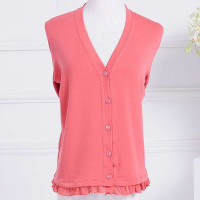 露西法兰<em>中老年</em>女装雪纺边<em>针织开衫</em>中年女装妈