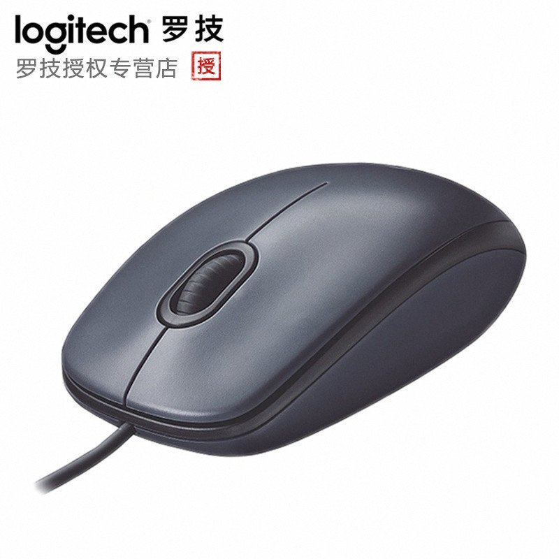 Logitech/罗技 M100R二代USB有线鼠标 光电鼠标 台式机笔记本鼠标黑色