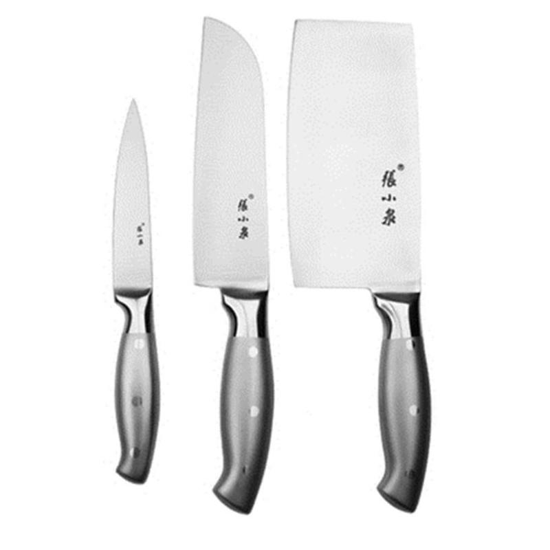 张小泉（Zhang Xiao Quan）厨房刀具套装 三件套组合菜刀套装 不锈钢全金属水果刀切片刀S80290100