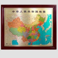特级纯铜中国世界彩绘地图铜版地图客厅办公装