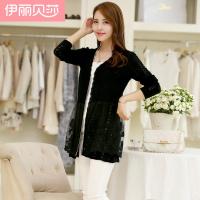 伊丽贝莎 <em>韩版中长</em>版下摆蕾丝<em>甜美</em>女装<em>针织</em>衫