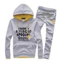 男生长袖连帽卫衣运动服两件套装字母套头大码