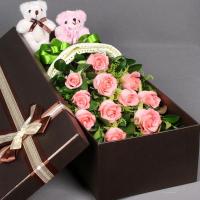 五二零 鲜花礼盒 生日鲜花速递 11朵玫瑰花礼盒