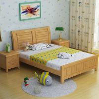 床 单人床 高档实木儿童床 多尺寸橡木床1.2米