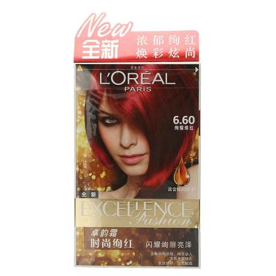 欧莱雅(l"oreal) 卓韵霜赋活养护染发霜6.60号 绚耀绯红 172ml