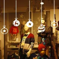 圣诞装饰挂饰玻璃贴纸 圣诞节装饰 橱窗 落地窗