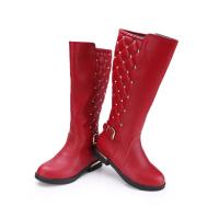 冬季儿童鞋女童靴子冬款真皮高筒靴马丁靴女孩