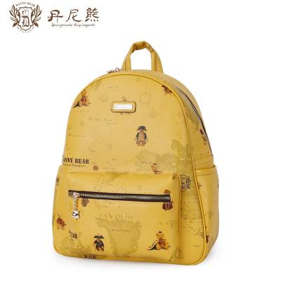 丹尼熊2015新款地球熊背包书包 邮差包 潮女式双肩包db14637-70 黄色图片