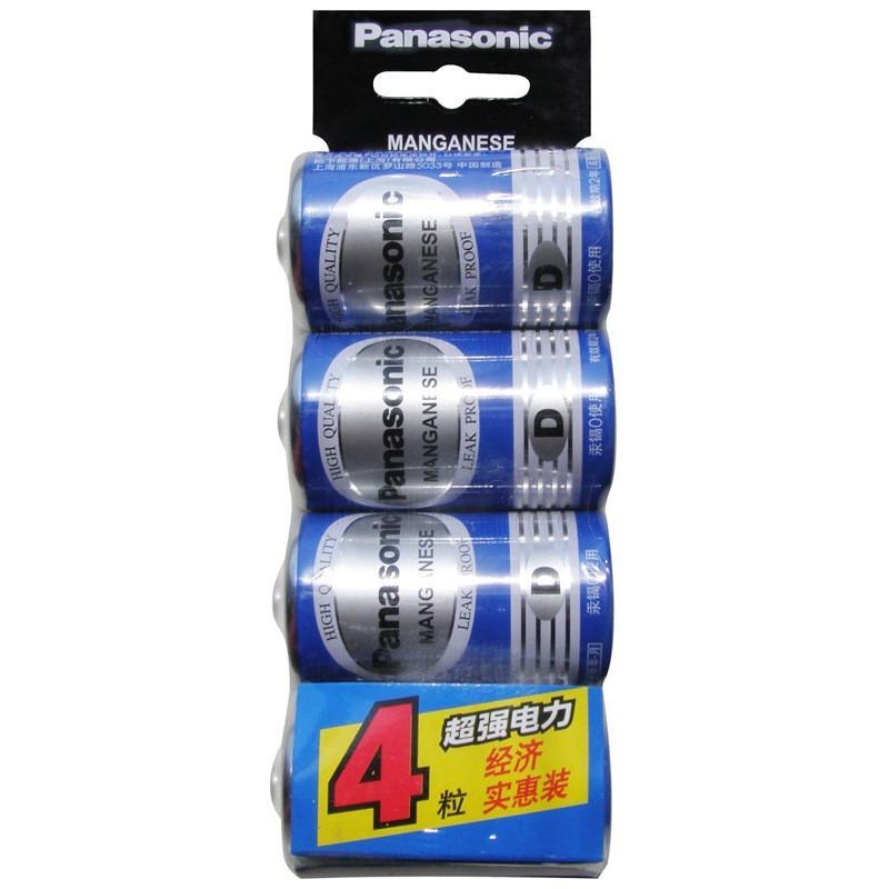 松下(Panasonic)碳性大号1号D型干电池4粒装适用于热水器煤气燃气灶手电筒门铃玩具遥控器 R20NU/4SC