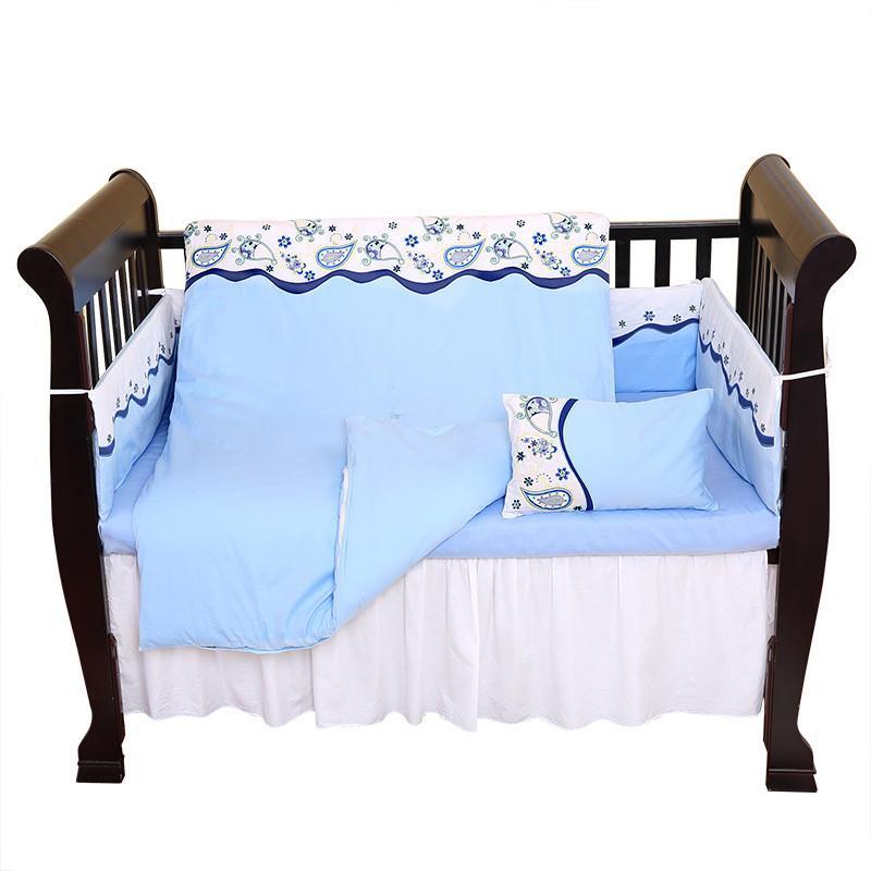 【苏宁自营】龙之涵婴儿床上用品十件套 婴儿床床围双胆四季棉花被 60*105cm 蓝色