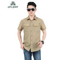 AFS JEEP 2015夏季新款短袖男士衬衣宽松大
