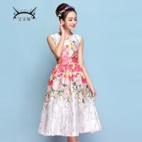 连衣裙 2015夏 新款 女装 韩版时尚气质印花大