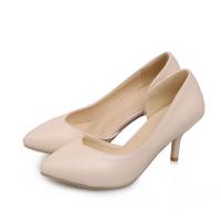 时尚尖头7厘米高跟鞋 单鞋 女鞋 杏色 37码