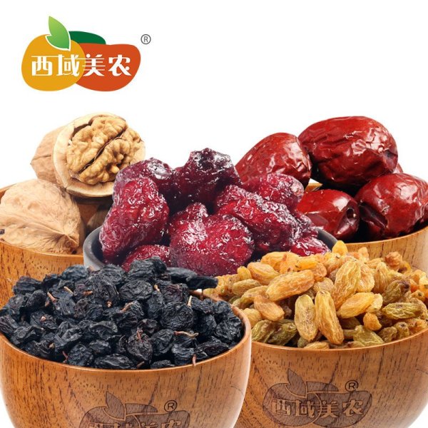 【西域美农蜜饯\/果脯 组合】【西域美农-爆款组合1328g】四星红枣薄皮核桃树上黄葡萄干黑加仑葡萄干蔓越莓干【价格 图片 品牌 报价】-苏宁易购