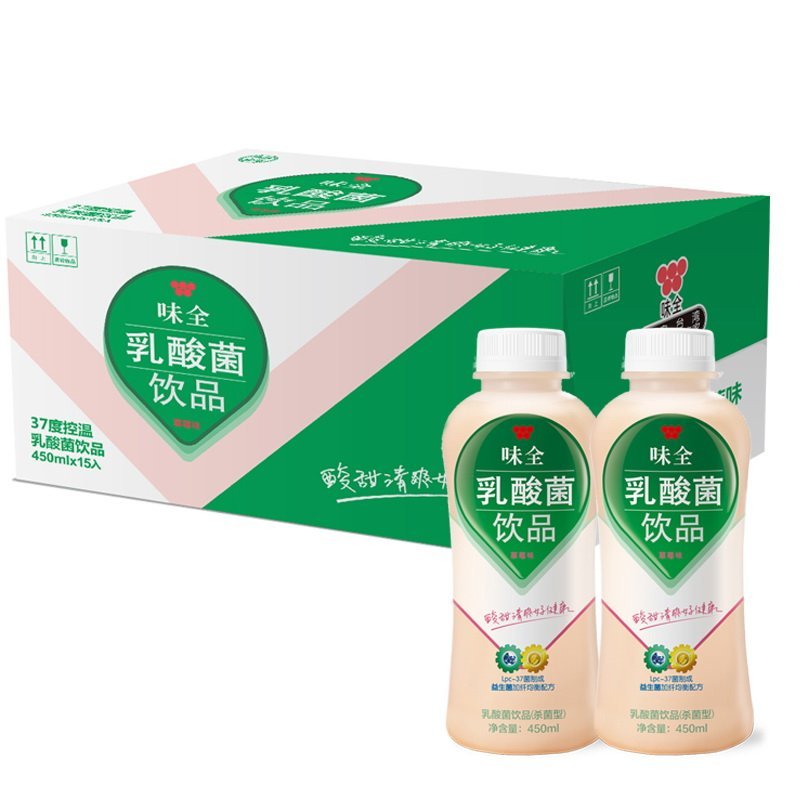 味全 活性乳酸菌饮品饮料 草莓味 整箱装 380ml*15瓶