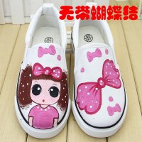 牛牛手绘鞋卡通套脚懒人鞋乐福鞋亲子儿童帆布