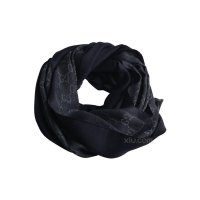 Gucci 古驰 2015秋冬 男士logo 提花流苏围巾 蓝