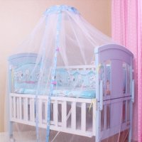 宝宝婴儿床蚊帐落地带支架婴儿床蚊帐罩儿童蚊