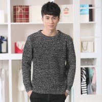套头男士加厚毛衣日系复古纯色针织衫棒织粗针