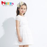neeza乐鲨童装新款女童白色连衣裙专柜正品3