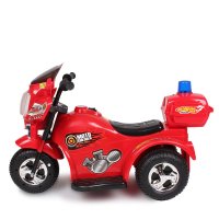 群兴新款儿童电动摩托车宝宝玩具车 红色 三轮