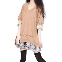 Artka阿卡 新款毛衣澳洲羊毛蕾丝荷叶边毛衣外