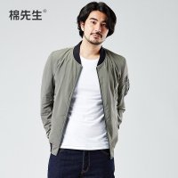 棉先生秋装<em>男士休闲夹克薄外套</em> 修身立领<em>夹克</em>