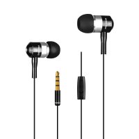 铂典 重低音立体声金属音乐手机耳机 线控入耳