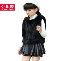 小儿郎童装2015冬季<em>新款女童</em>外套皮草<em>马甲</em>外