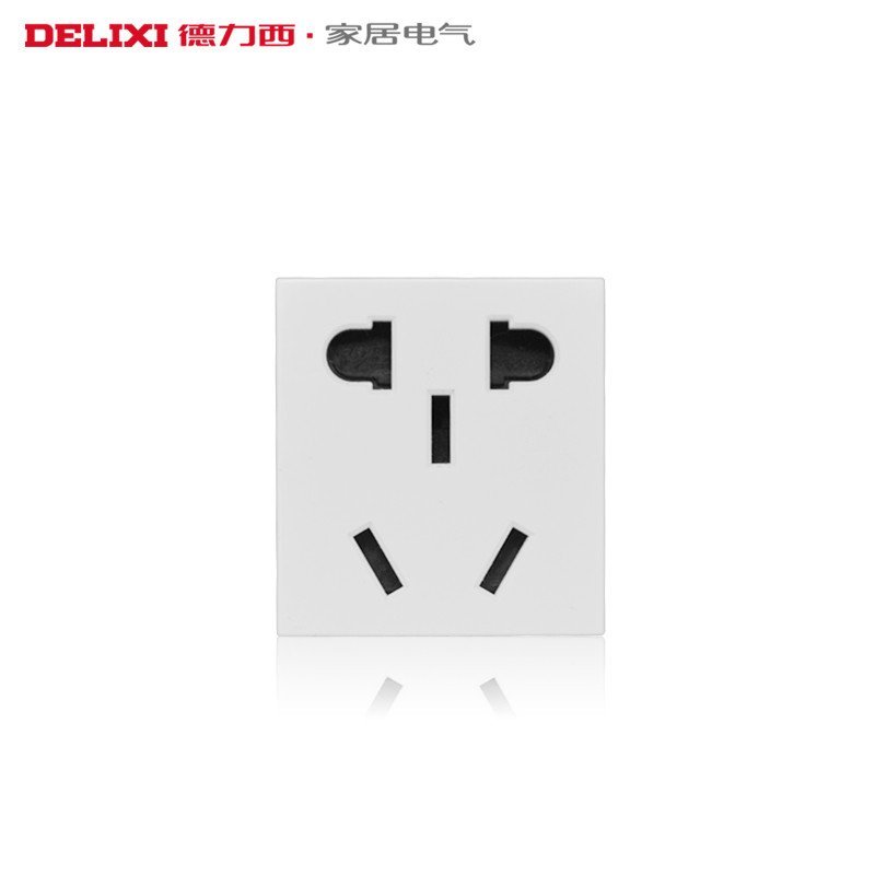 德力西开关插座118型墙壁二三插五孔电源插座