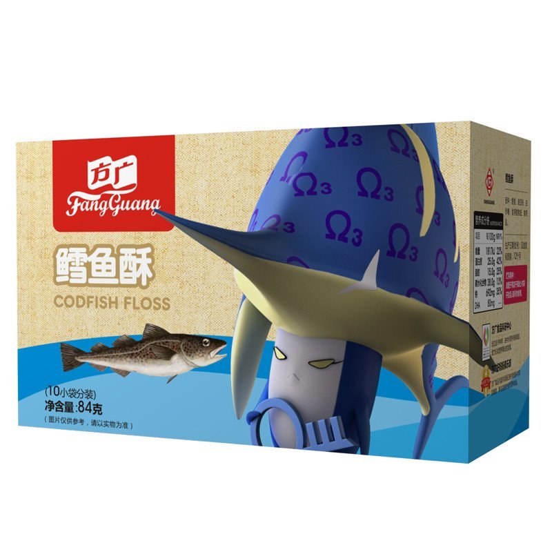 方广 儿童海类肉松 营养 鳕鱼肉酥 84g/盒装