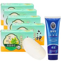 六神艾叶除菌香皂(止痒型)125g*5块6973+1支