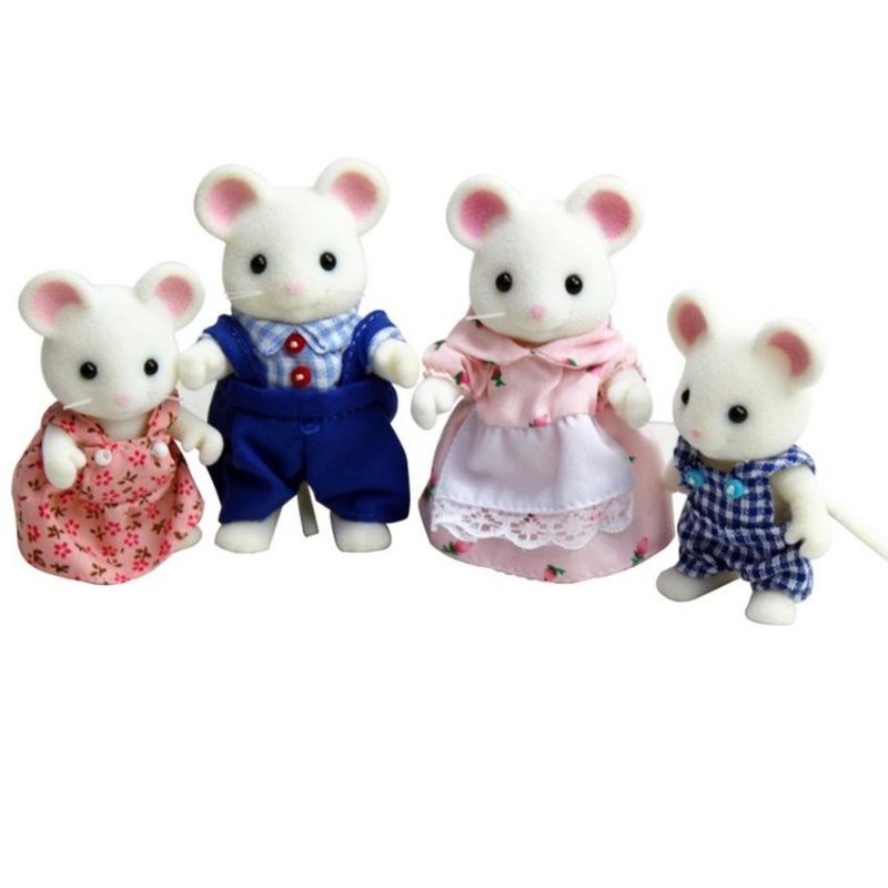 【森贝儿家族系列】森贝儿森林动物家族 sylvanian families 女孩玩具 家族套 白鼠家族SF31118图片,高清实拍图-苏宁易购