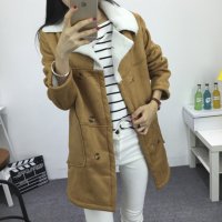 华奥彪2015秋冬新款绒毛中长款时尚卫衣女韩