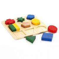 具 几何形状拼版积木C款 木制儿童益智启蒙玩