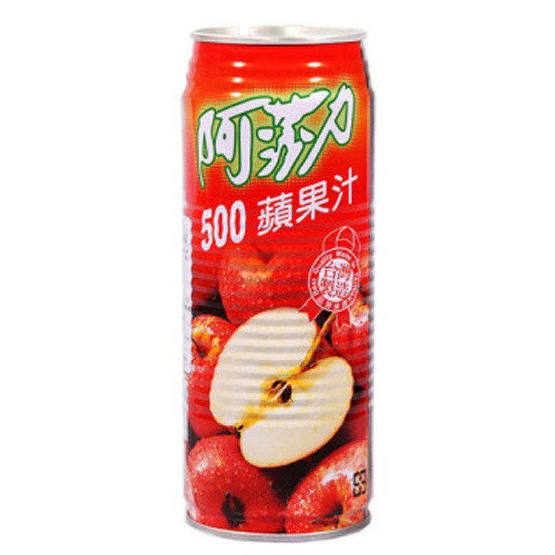 阿莎力 苹果汁饮料 500ml\/罐 台湾进口果汁 阿莎