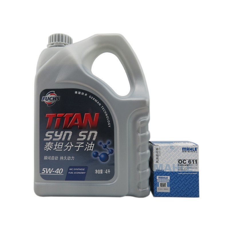 福斯泰坦MC分子油5W-40 4L+马勒机滤OC61
