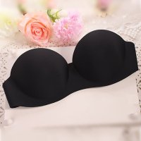 无肩带美背隐形二分之一杯内衣一片式无痕1\/2