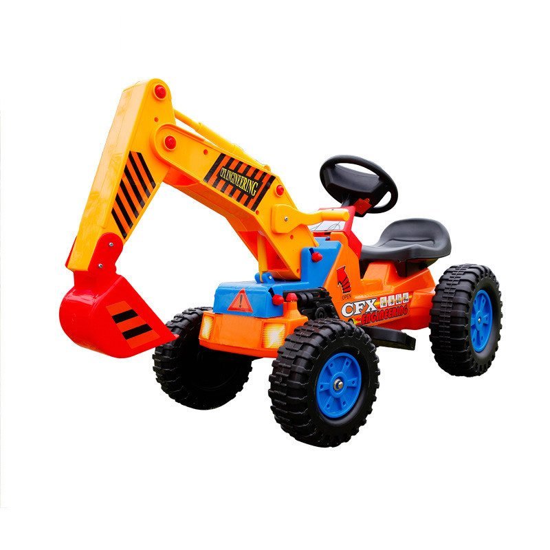 【永宏兴系列】大号儿童电动车四轮电动挖土机可坐人可骑挖掘机玩具车 勾机 电动款图片,高清实拍图-苏宁易购