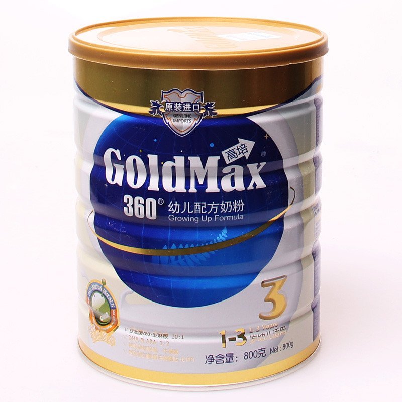 高培(glodmax)360°金装幼儿配方奶粉3段800g/克*4罐装高清实拍图